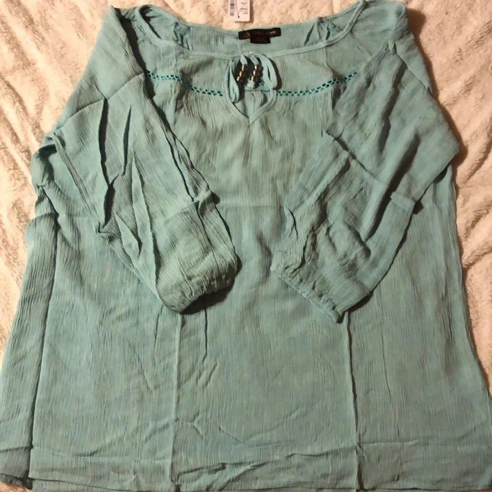 Love & Legend turquoise blouse